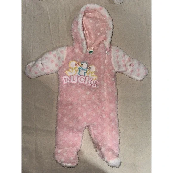 Vintage Dr Denton BabyGro Baby Sherpa Fleece Footed Pajamas 0-6 Mo. Duck Sleeper - Picture 5 of 14